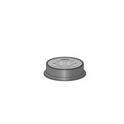 Opti Schachtabdeckung aus Gusseisen Robuster Verschluss ohne Lüftungsöffnung für belastete Außenbereiche, Belastungsklasse B 125, Innendurchmesser von 338 mm, Höhe von 100 mm