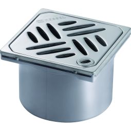 KESSEL Bodenablauf Aufsatzstück Designrost Kessel  Rostgröße 120x120 mm, Lock&Lift Verriegelungssystem wählbar