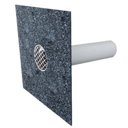 Klöber Flavent Notüberlauf mit Bitumen-Manschette Sicherer Notüberlauf für Flachdächer mit Bitumenanschluss, Notüberlauf gerade, 50 cm Rohrlänge, Rohrfarbe hellgrau