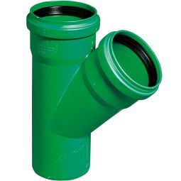 Wellker KG 2000 Abzweig DN 110/110 Abwasserrohr 45 Grad Abzweigwinkel, für KG-System PVC -  SN 10 und SN 16