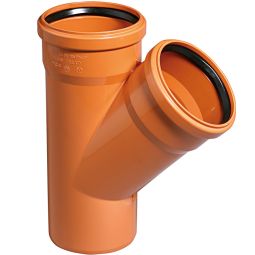 Wellker KG Abzweig DN 160/110 Neigungswinkel von 45°, für KG-System PVC - Coex SN 4