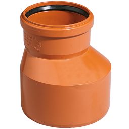 Wellker KG Reduzierstück Übergangsrohr DN 160/125 Abwasserrohr inklusive Dichtring, für KG-System PVC - Coex SN 4