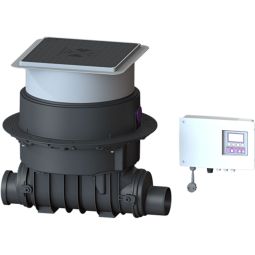 KESSEL Rückstaupumpanlage Pumpfix-F-Komfort Unterflurinstallation Komplettset zum Einbau in die Bodenplatte mit schwarzer Abdeckung