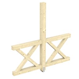 Skan Holz Seitenwand Andreaskreuze Leimholz Freistehend Naturbelassen verschiedene Größen, Leimholz und KVH