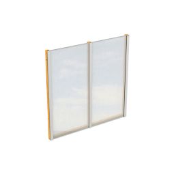 Skan Holz Seitenwand Polycarbonat Freistehend Eiche Hell verschiedene Größen, Polycarbonat mit Holzrahmen