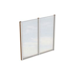 Skan Holz Seitenwand Polycarbonat Freistehend Nussbaum verschiedene Größen, Polycarbonat mit Holzrahmen