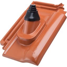 Erlus E58 Max Alu-Antennendurchgang rot/rot engobiert Dachziegel Dachdurchführung Antenne inkl. Grundplatte