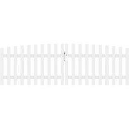 TraumGarten Gartenzaun LONGLIFE CARA XL Doppeltor weiß rund verzinkter Stahl, weiß gepulvert, Profile aus Fenster-Kunststoff, 310x90 (100) cm