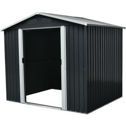 EPH Gerätehaus Dresden II 86 schiefer/weiß zwei große Schiebetüren, verschließbar