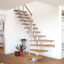 DOLLE Mittelholmtreppe Hamburg, inkl. einseitigem Designgeländer Stellen Sie Ihre Treppe selbst zusammen
