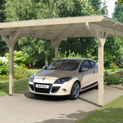 Skan Holz Einzelcarport Odenwald Naturbelassen Unterstand verschiedene Größen, Leimholz (Fichte), Pfostenstärke 12x12cm