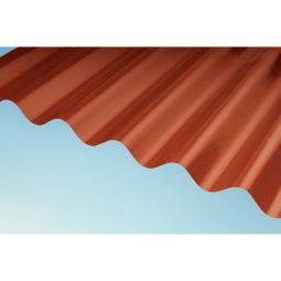 OWOFIL Sinus-Wellplatten 177/51 Polyester (GFK) rot Leichte und robuste Wellplatte für Dach und Wand, 1096 mm breit, Witterungsbeständig und Langlebig