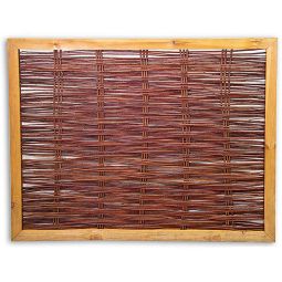 NOOR Mobile Trennwand aus Weide 0,90x1,20 m Frei stehender Sichtschutz aus Weidengeflecht mit Holzrahmen – flexibel und dekorativ für Garten oder Terrasse