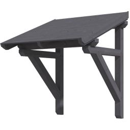 Skan Holz Vordach Potsdam Dach Schiefergrau Pultdach aus nordischer Fichte, überdachte Fläche 176x156 cm, solide Zapfenlochverbindungen Konstruktionsvollholz