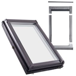 Wellker Dachfenster Premium Kunststoff R49 made by Roto Fenster inkl. Eindeckrahmen und Außenrolladen Elektrisch/Funk oder Elektrisch 3-fach-Verglasung für optimale Wärmedämmung