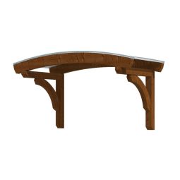Skan Holz Vordach Rostock Dach Nussbaum Runddach aus nordischem Fichtenholz, Dach aus einer 10 mm starken Polycarbonat-Doppelstegplatte, 174x80 cm