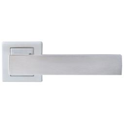 Griffwelt Wechselgarnitur Cremona Square Nickel matt Türklinke Türgriff Mit feststehendem Türknopf, für Wohnungsabschlusstüren