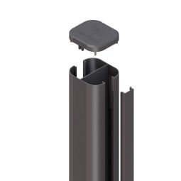 TraumGarten Sichtschutzzaun SYSTEM Steckpfosten Basic Erdverbau Anthrazit Alu-Pfosten zum Einbetonieren, 150/240/298 cm, 3 Farben – witterungsfest, systemkompatibel & belastbar