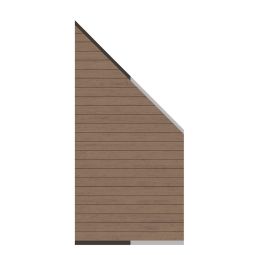 TraumGarten Sichtschutzzaun SYSTEM WPC CLASSIC Anschluss Mandel Sichtschutz Steckzaun Lamellenzaun Pflegeleichtes WPC-Anschluss-Set mit schrägem Abschluss, doppelseitiger Oberfläche und Aluminium-Abschlussleisten in Gehrung, 91×184 auf 94 cm