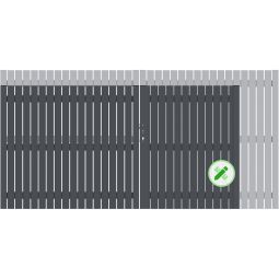 TraumGarten Alu-Doppeltor für Sichtschutzzaun SQUADRA Anthrazit Tor auf Maß wählbare Öffnungsrichtung, Maßanfertigung