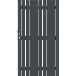 TraumGarten Alu-Tor Sichtschutzzaun SQUADRA Anthrazit Größe 98x180 cm, hochwertige Aluminiumprofile, zwei Sichtseiten, DIN rechts oder DIN links, inkl. Beschlagsatz