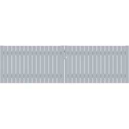 TraumGarten SQUADRA Alu Doppeltor Vorgarten silber Pulverbeschichtete Aluminium-Profile, Witterungsbeständig und Pflegeleicht, 310x90 cm