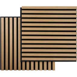 FibroTech Akustikpaneele SQUARE Light Oak - Eiche hell schallabsorbierende Wand- und Deckenpaneele, 520x520x22 mm, 1 Pack = 2 Stück