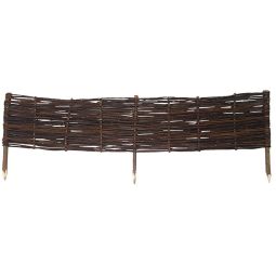 NOOR Weidensteckzaun 120x25 cm Niedriger Flechtzaun aus Weidenstäben zur Einfassung von Beeten, Wegen und Teichen