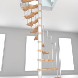 Minka Spindeltreppe Suono Buche weiß Wendeltreppe inkl. Metallgeländer