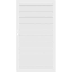 TraumGarten Sichtschutzzaun SYSTEM ALU PLUS Tor Weiß/Weiß Größe 98x180 cm, Aluminiumrahmen 66x40 mm, Aluminium-Profile, stabil, wetterfest, wartungsarm
