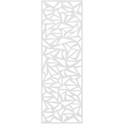 TraumGarten Sichtschutzzaun SYSTEM Designgitter TRIGON weiß Sichtschutz Designgitter aus Metall, gelocht & pulverbeschichtet, in 2 Größen & Farben – montagefertig mit Klemmleisten