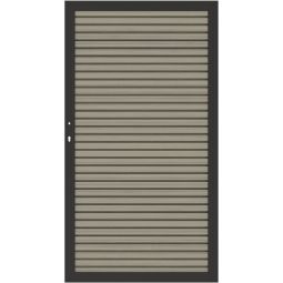 TraumGarten Sichtschutzzaun SYSTEM NEO PLATINUM Tor taupe-grau Einzeltor 98x180 cm mit Alurahmen & 12 ummantelten WPC-Profilen – witterungsbeständig & DIN li./re. anschlagbar