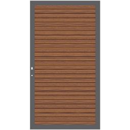 TraumGarten Sichtschutzzaun SYSTEM RHOMBUS Tor Bambus Aluminiumrahmen 66x40 mm, Rhombusprofile, 98x180 cm, stabil, wartungsarm, DIN rechts oder links, inkl. Beschlagsatz