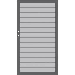 TraumGarten Sichtschutzzaun SYSTEM RHOMBUS Tor Silber Aluminiumrahmen 66x40 mm, Rhombusprofile, 98x180 cm, stabil, wartungsarm, DIN rechts oder links, inkl. Beschlagsatz