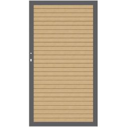 TraumGarten Sichtschutzzaun SYSTEM RHOMBUS Tor Lärche Aluminiumrahmen 66x40 mm, Rhombusprofile, 98x180 cm, stabil, wartungsarm, DIN rechts oder links, inkl. Beschlagsatz