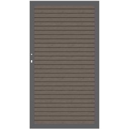 TraumGarten Sichtschutzzaun SYSTEM RHOMBUS Tor Vintage Oak Aluminiumrahmen 66x40 mm, Rhombusprofile, 98x180 cm, stabil, wartungsarm, DIN rechts oder links, inkl. Beschlagsatz