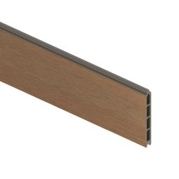 TraumGarten SYSTEM Platinum Einzelprofil Teak Braun Schmales Zaunprofil im edlen Holzdesign, 15 x 2 x 178 cm