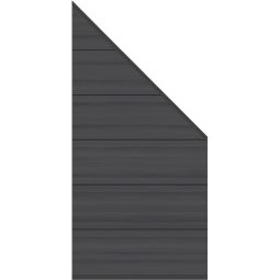 TraumGarten Sichtschutzzaun SYSTEM WPC Platinum XL Zaun-Anschluss anthrazit Sichtschutz Steckzaun Lamellenzaun 91x184 auf 94 cm, Abschlussleisten: Aluminium, pulverbeschichtet, Set aus 6 Einzelprofilen und 2 Abschlussleisten