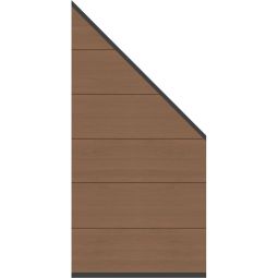 TraumGarten Sichtschutzzaun SYSTEM WPC XL Anschluss Mandel Sichtschutz Steckzaun Lamellenzaun 91x184/94 cm Anschluss mit 6 XL-WPC-Profilen & Alu-Leisten – für saubere Übergänge & Wandanschlüsse