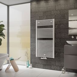 Ximax Badheizkörper Tip seitlichem D- Profil und 5 cm Mittenanschluss Weiß RAL 9003 Aus kaltgewalztem, pulverbeschichteten Radiatorengütestahl, auch für Elektrobetrieb oder Mischbetrieb geeignet