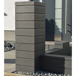 WESERWABEN Gartenmauer Trend-Line Pfeilerabdeckung Anthrazit glatt 36,5x36,5x6 cm