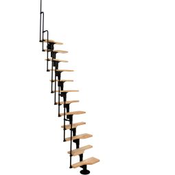 Minka Mittelholmtreppe Twister Buche schwarz Raumspartreppe inkl. Metallgeländer, bis Geschosshöhe 294 cm