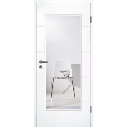 Kilsgaard Zimmertür mit Glas weiß Typ 17/14 F-W LA lackiert Zimmertür hell ähnlich RAL 9010 verschiedene Glasvarianten auswählbar