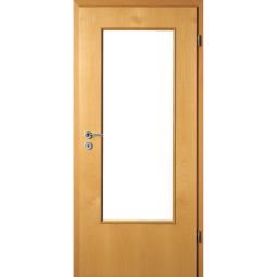 Kilsgaard Zimmertür mit Lichtausschnitt/Glas Buche Lamikor Typ 43/LA Rundkante Robuste CPL Oberfläche, naturähnliche Optik, besonders pflegeleicht, äußerst kratz- und stoßfest