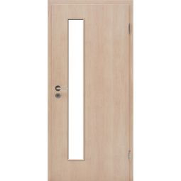 Kilsgaard Zimmertür mit Lichtausschnitt schmal schloßseitig Nova Ahorn Lamikor Typ 43/LA S-05 Rundkante CPL Oberfläche mit naturidentischer Optik, pflegeleicht, kratz- und stoßfest, Lichtausschnitt 184x1586 mm