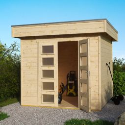 Skan Holz Gerätehaus Venlo Geräteschuppen verschiedene Größen & Farben, skandinavisches Fichtenholz, Wandstärke 28mm