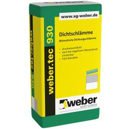 weber Kellerabdichtung weber.tec 930 Dichtschlämme Für die Herstellung mineralischer Abdichtungen von Bauwerken im erdberührten Bereich, 25 kg Sack