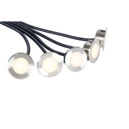 NATURinFORM 5 LED-Bodenstrahler für WPC-Terrassendielen Mit warmem Licht, langlebigem Edelstahl-Aluminium-Gehäuse und anschlussfertigem System