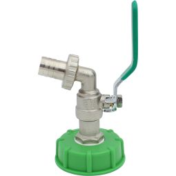 Wellker IBC Kugelhahn Metall Abnehm­bare 0,75″ Schlauchtülle für flexible Schlauchanschlüsse, ideal zur Nachrüstung an IBC-Tanks