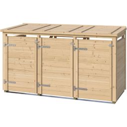 weka Mülltonnenbox 3er Killarney Naturbelassen Natürliche Verkleidung für drei Mülltonnen mit harmonischer Holzoptik